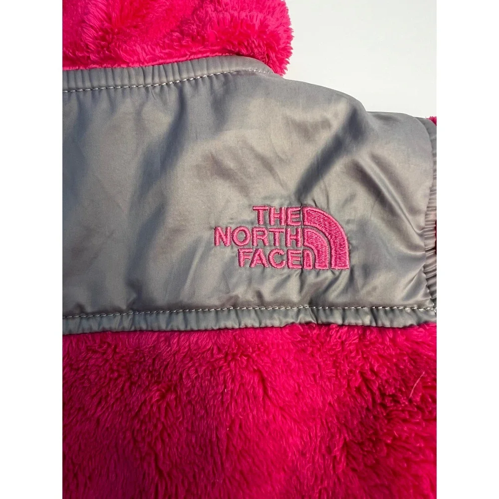 The North Face Infant Fleece Hoodie Jacket Pink Gray Full‎ Zip 6-12 Months